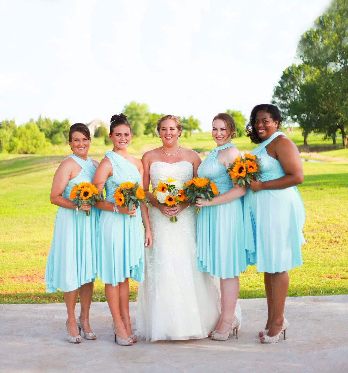 tiffany blue bridesmaid dress Brittany Platinum Chiffon Bridesmaid Dress