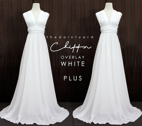 TDY White Chiffon Overlay Skirt for Maxi Long Convertible Dress Infinity Dress Wrap Dress Bridal Gown regular Plus Size Etsy UK