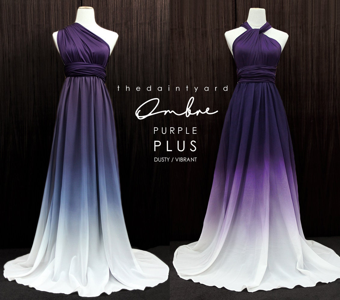 TDY Plus  Size  Ombre Purple Bridesmaid  Maxi infinity dress  