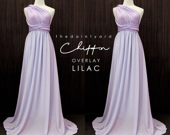 TDY Lilac Chiffon Overlay Skirt for Maxi Long Convertible Dress / Infinity Dress / Wrap Dress / Bridesmaid Multiway Dress