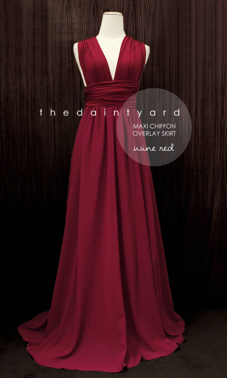 TDY Wine Red Maxi / Short Bridesmaid Dress Prom Wedding Dress Infinity Convertible Multiway Dress Long Cocktail Gown Regular & Plus Size image 6