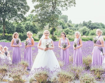 TDY Lilac Maxi / Short Bridesmaid Dress Convertible Dress Infinity Dress Multiway Dress Lavender Pastel Wedding Gown (Regular & Plus Size)