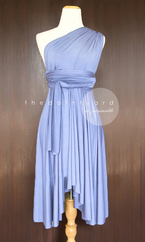TDY Periwinkle Short Asymmetrical Bridesmaid Dress Convertible | Etsy