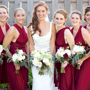 TDY Wine Red Maxi / Short Bridesmaid Dress Prom Wedding Dress Infinity Convertible Multiway Dress Long Cocktail Gown Regular & Plus Size image 10