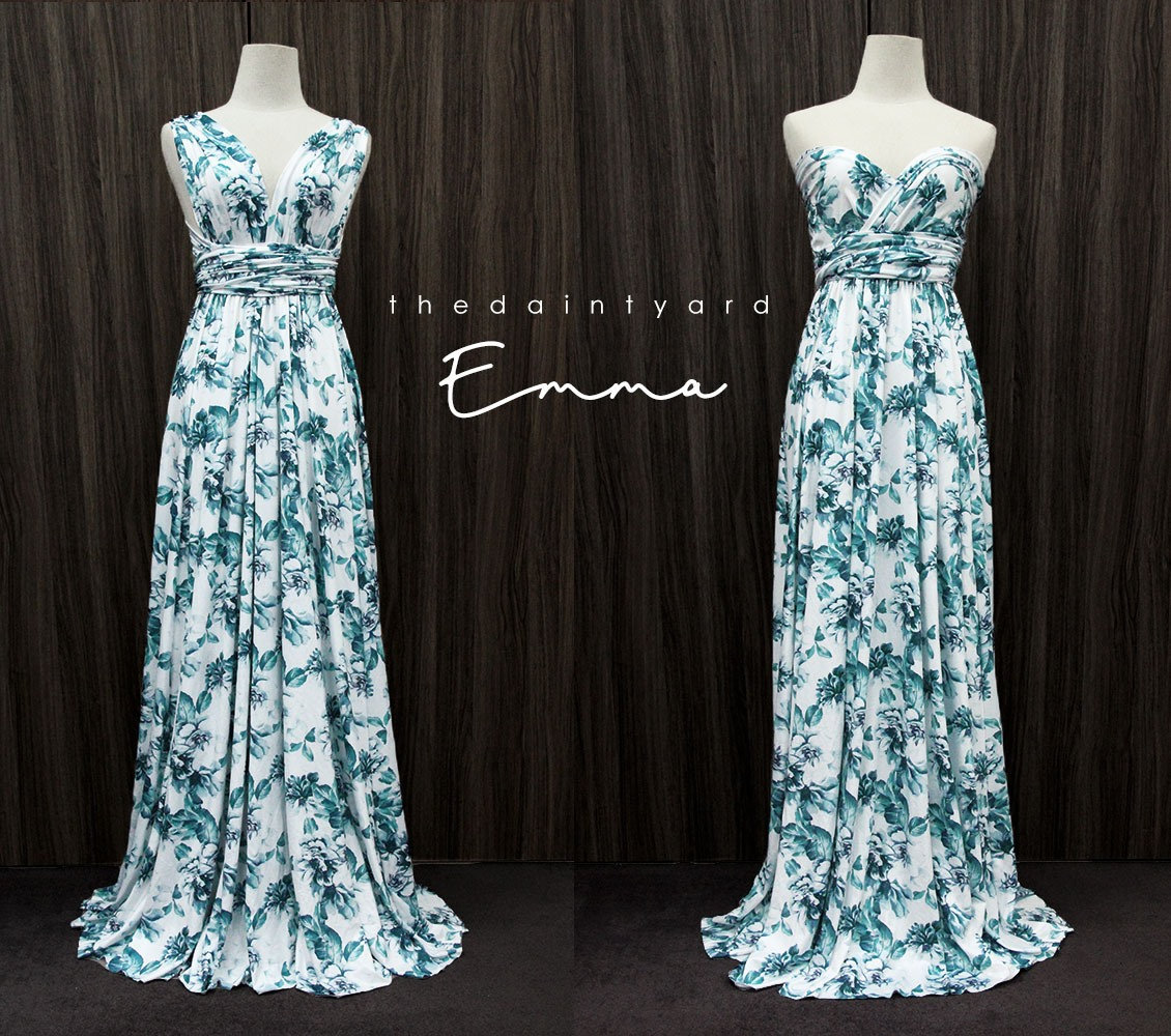 TDY Emma Maxi Floral Infinity Dress Convertible Dress Multiway - Etsy
