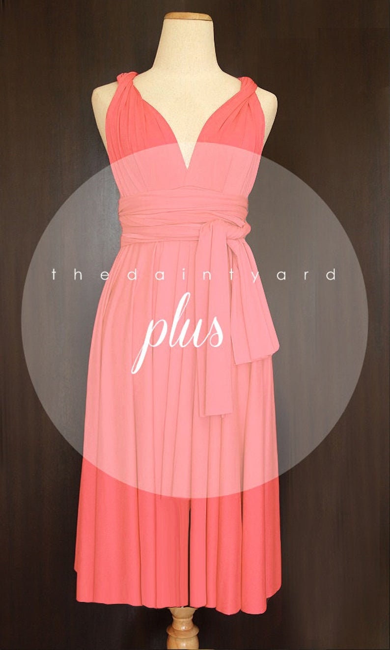 coral multiway bridesmaid dresses TDY Coral Maxi / Short Bridesmaid Dress Convertible Dress Infinity Dress Multiway Wedding Maid of Honour Dress (Regular & Plus Size)