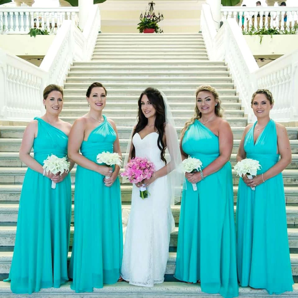 TDY Turquoise Maxi / Short Bridesmaid Convertible Dress Infinity Dress Multiway Wrap Dress Long Wedding Prom Cocktail (Regular & Plus Size)