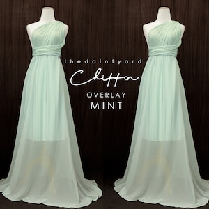 TDY Mint Chiffon Overlay Skirt for Maxi Long Convertible Dress / Infinity Dress / Wrap Dress / Bridesmaid Multiway Dress