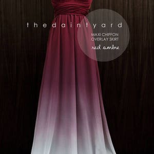 TDY Ombre Bridesmaid Maxi infinity dress / Multiway Dress / Convertible wrap dress WITH Ombre Chiffon Overlay Skirt Regular / Plus size image 2