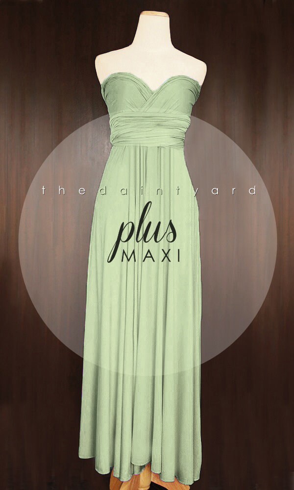 TDY Sage Green Maxi / Short Bridesmaid Convertible Infinity Dress Multiway  Wrap Wedding Prom Dress Long Ball Gown (regular & Plus Size) - Etsy