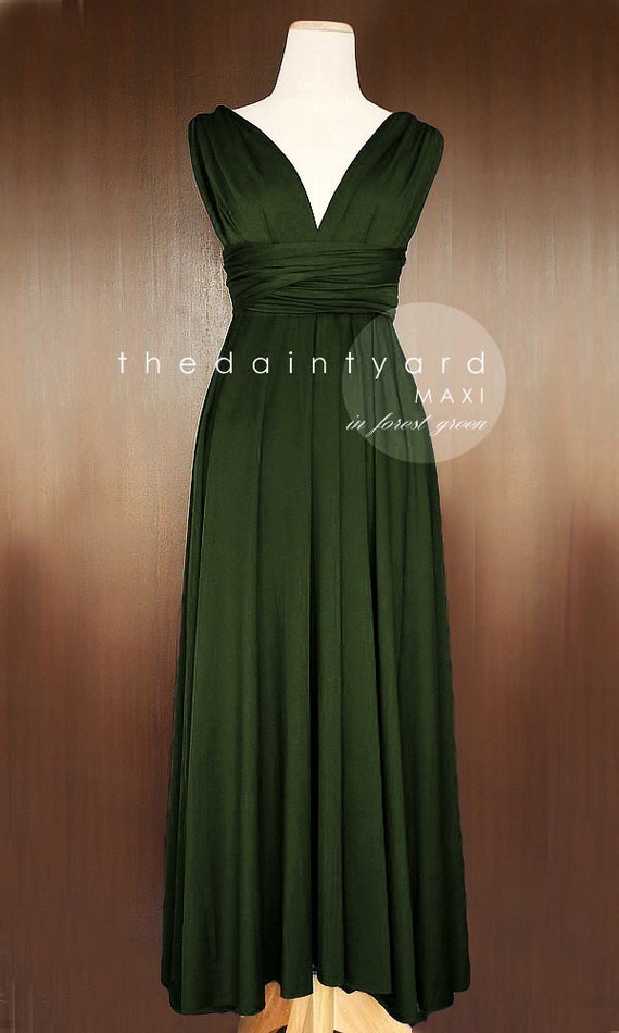 MAXI Forest Green Bridesmaid Dress Convertible Dress Infinity