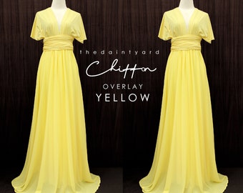 TDY Yellow Chiffon Overlay Skirt for Maxi Long Convertible Dress / Infinity Dress / Wrap Dress / Bridesmaid Multiway Dress