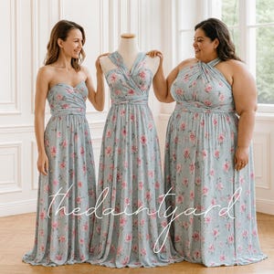 TDY Celia Maxi Floral Infinity Dress Convertible Dress Multiway Dress Long Ball Gown Wrap Dress Summer Floral Bridesmaid Dress