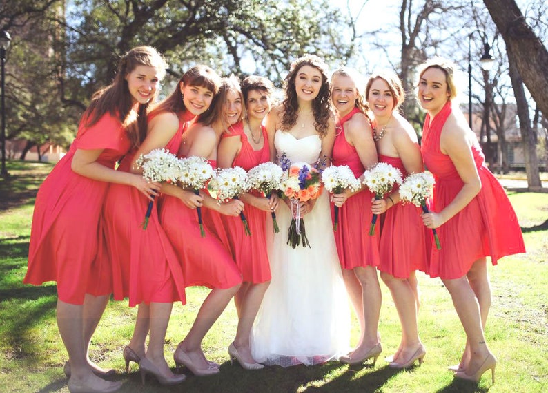 coral bridesmaid dresses