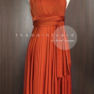 TDY Burnt Orange Maxi / Short Bridesmaid Prom Dress Infinity Dress Convertible Dress Wrap Dress Cocktail Evening Gown Regular & Plus Size image 4