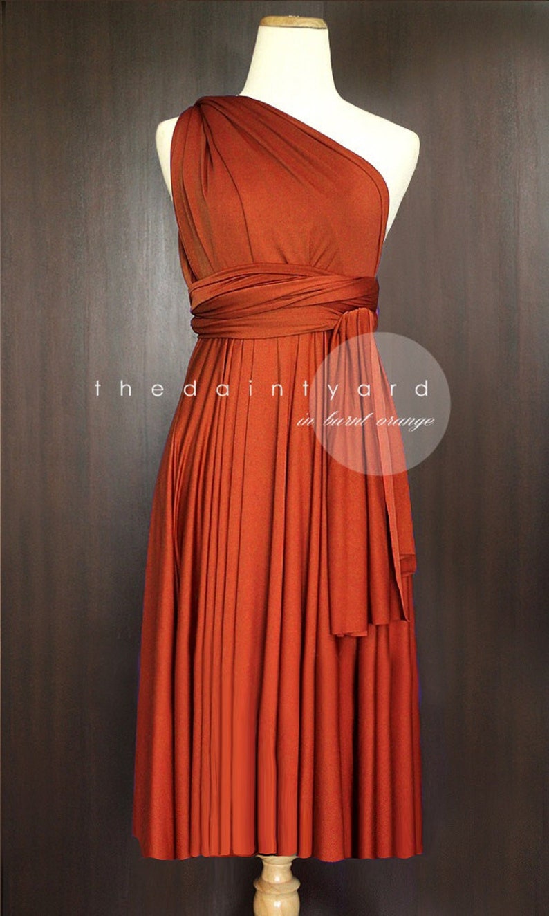TDY Burnt Orange Maxi / Short Bridesmaid Prom Dress Infinity Dress Convertible Dress Wrap Dress Cocktail Evening Gown Regular & Plus Size image 4