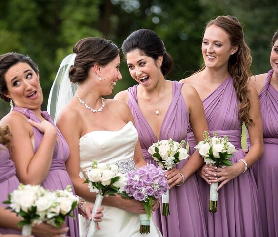 Tdy Yam Short Asymmetrical Bridesmaid Dress Convertible Dress Etsy
