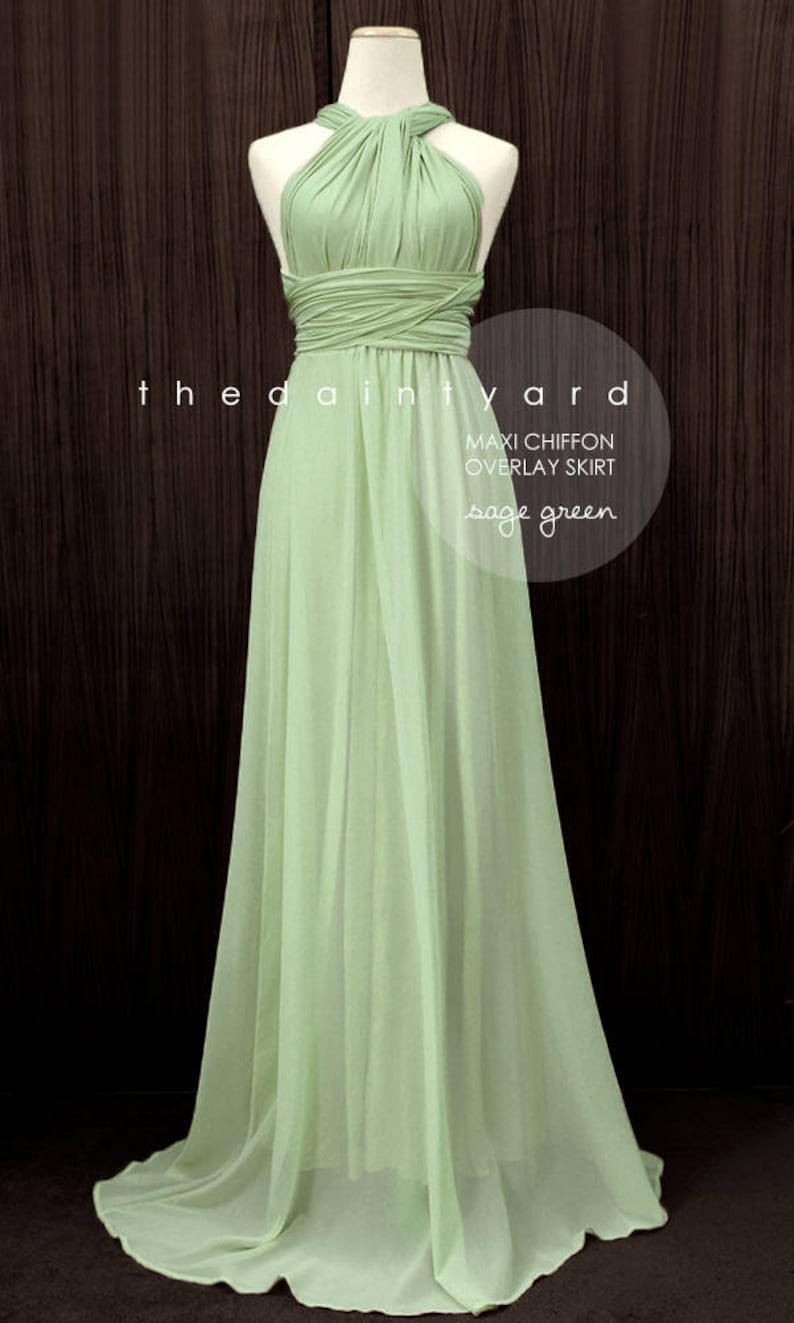 TDY Sage Green Maxi / Short Bridesmaid Convertible Infinity Dress Multiway Wrap Wedding Prom Dress Long Ball Gown Regular & Plus Size image 7