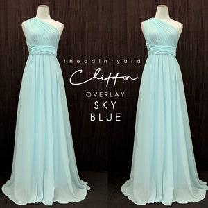 TDY Sky blue Chiffon Overlay Skirt for Maxi Long Convertible Dress / Infinity Dress / Wrap Dress / Bridesmaid Multiway Dress