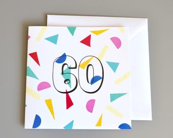 Colourful 60th Birthday Card