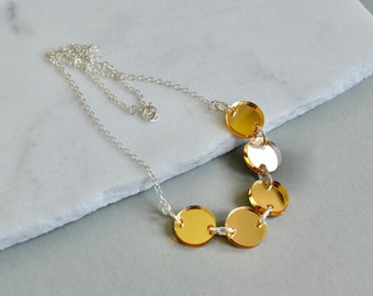 Gold Mirror Disc Necklace