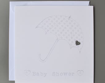 Baby Shower Karte Weiss