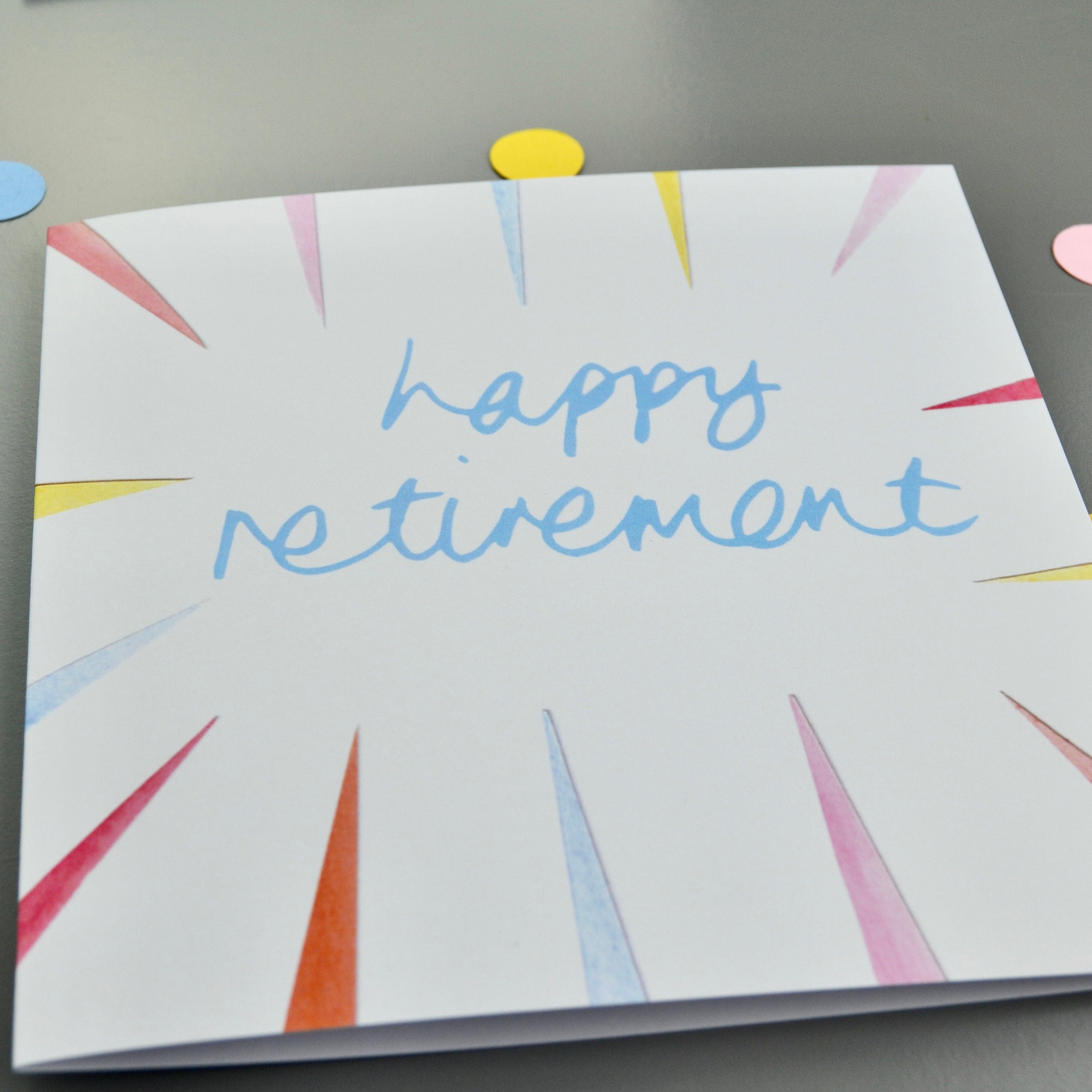 Colourful Happy Retirement Card - Etsy