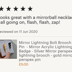 Mirror Lightning Bolt Brooch image 7