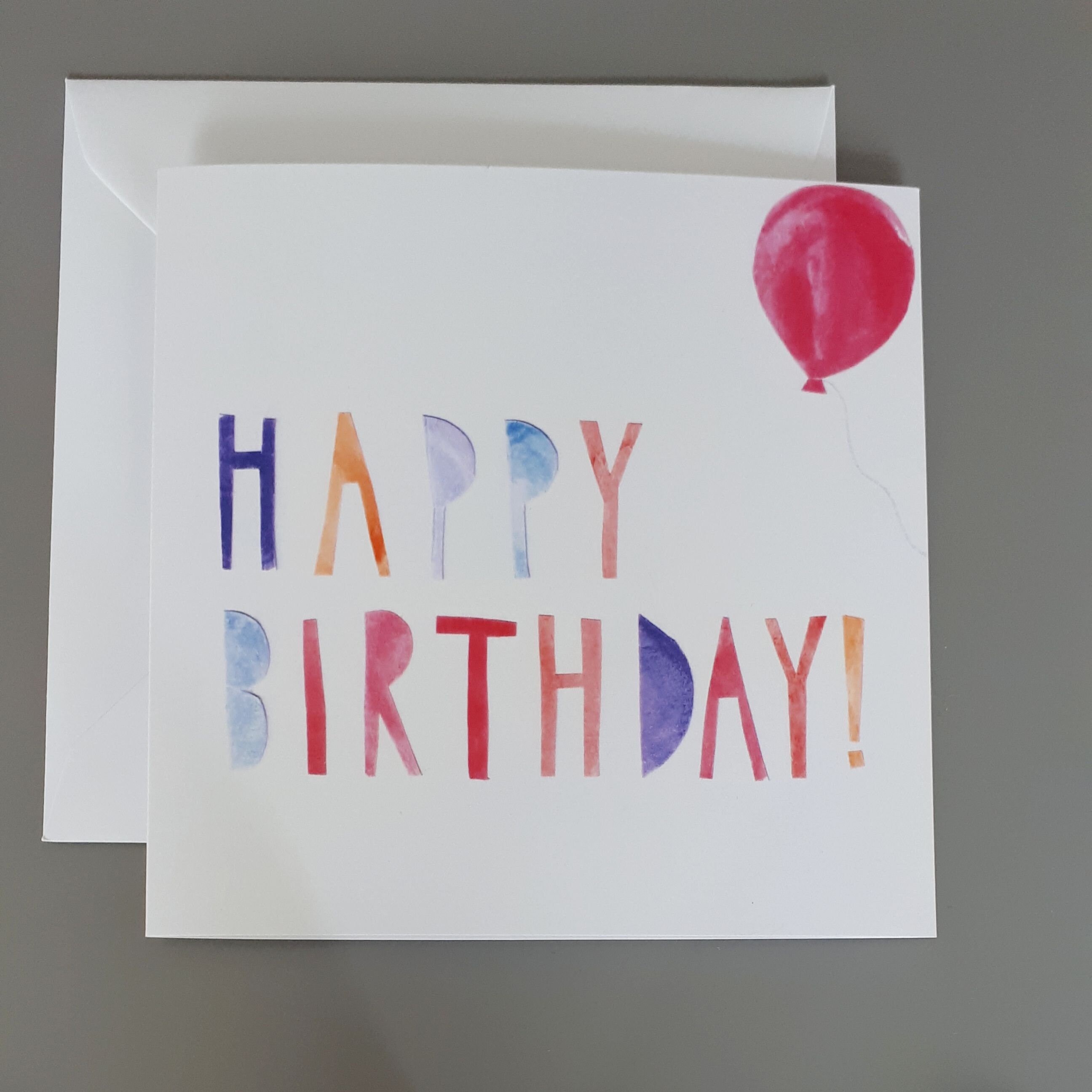 Happy birthday card with balloon | Etsy