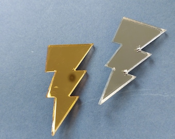 SECONDS IMPERFECT Mirror Lightning Bolt Brooch