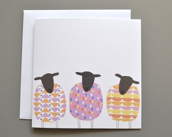 Drei 3 Schafe Karte