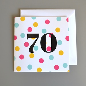 Bunte Karte zum 70er Geburtstag