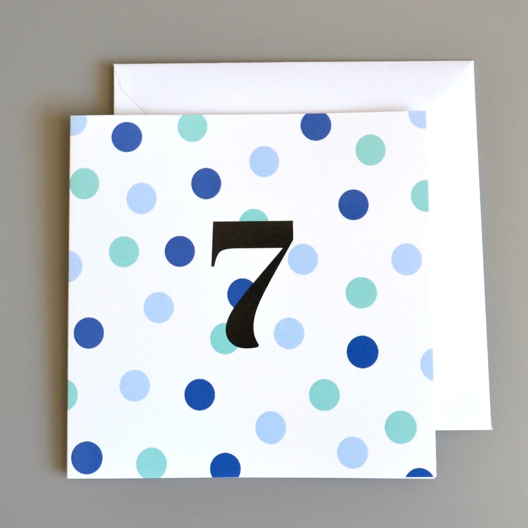 7th Birthday Card - Etsy