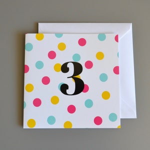 Colourful 3rd Birthday Card