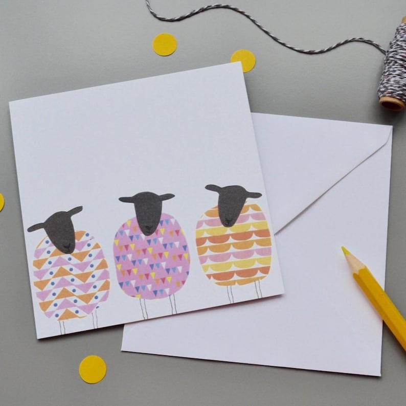 Three 3 Sheep card image 2