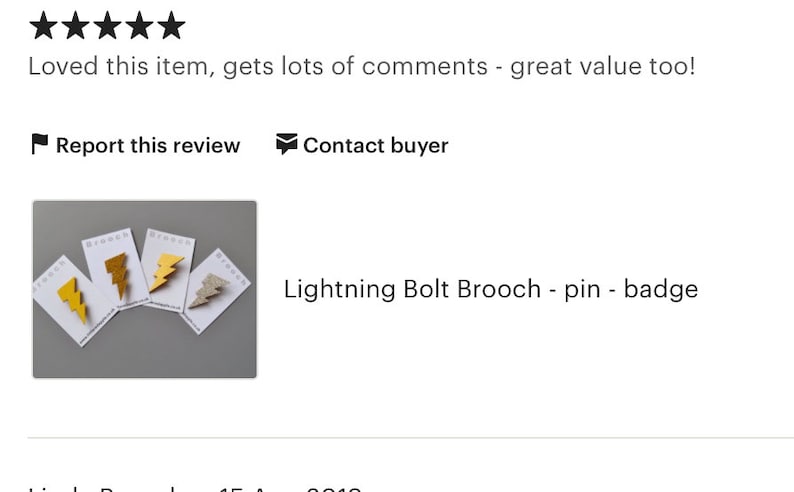 Colourful Lightning Bolt Brooch wooden image 7