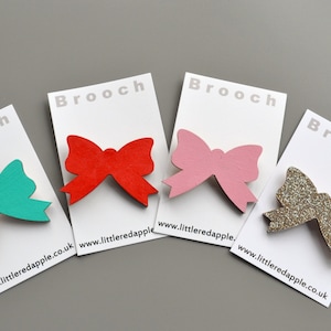 Painted Bow Brooch: Laser Cut MDF