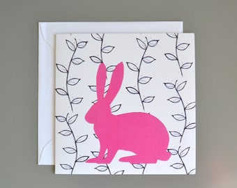 Pink Hare blank card