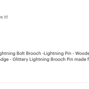 Colourful Lightning Bolt Brooch wooden image 5