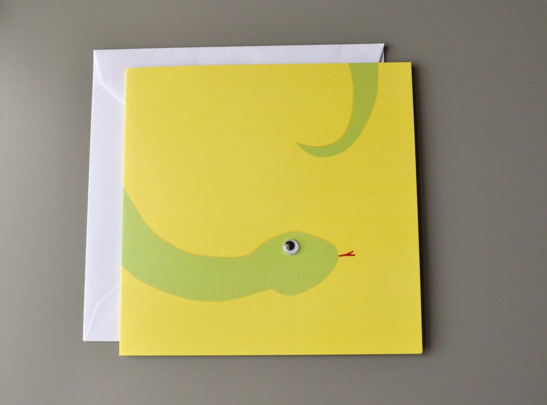 Googly Eyed Snake Card for Kids Etsy