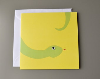 Googly eyed snake card for kids