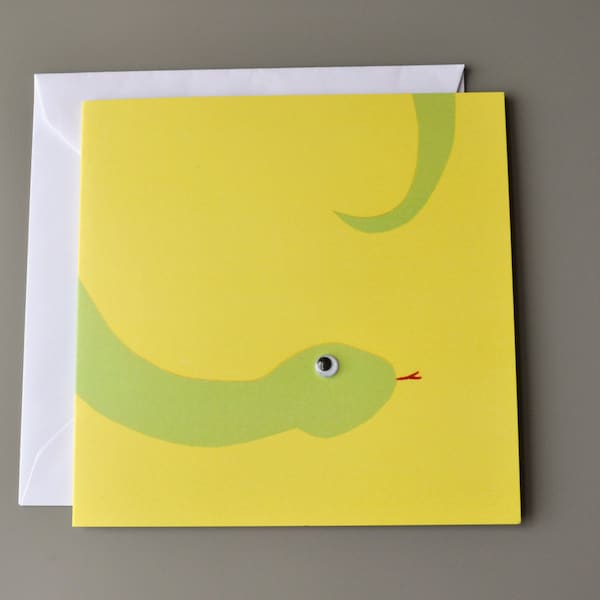 Googly eyed snake card for kids