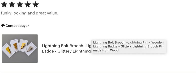Colourful Lightning Bolt Brooch wooden image 6
