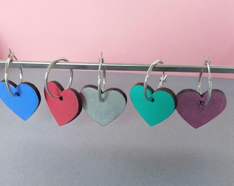 Colourful Heart hoop earrings