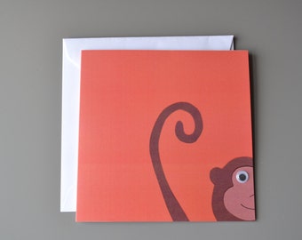 Googly eyed monkey card