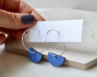 Hoop semicircle earrings half moon