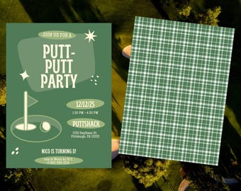 Golf Putt Putt - Benutzerdefinierte Geburtstags-Einladung/Einladen