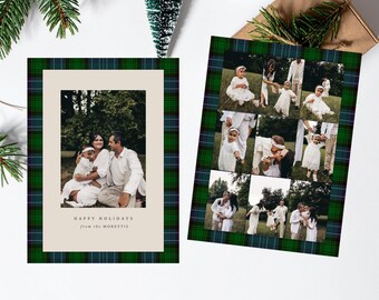 Karierte Feiertags-Weihnachtsfoto-Karte