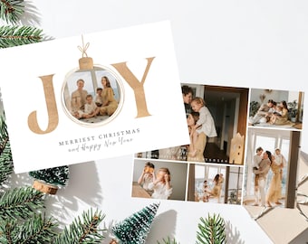 JOY Ornament, klassische Feiertags-Weihnachtsfoto-Karte