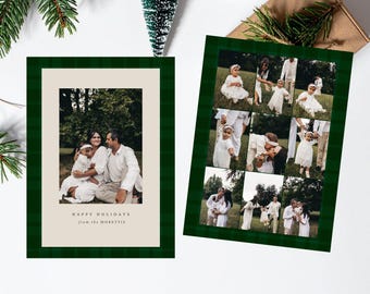 Karierte Feiertags-Weihnachtsfoto-Karte
